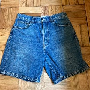 Reformation Charlie Daisy High Rise Long Jean Shorts